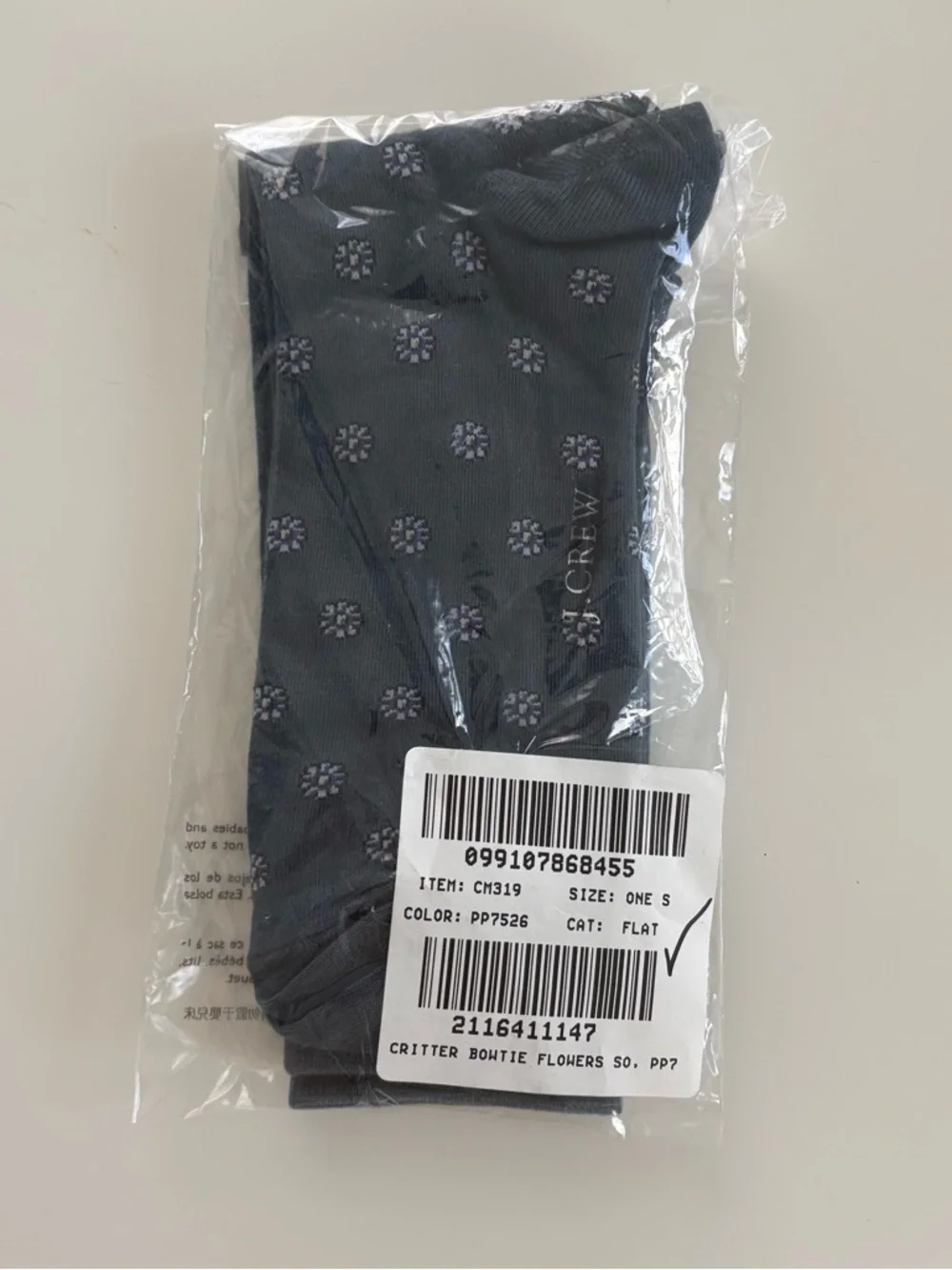 J. Crew Flower Critter Socks Navy Blue